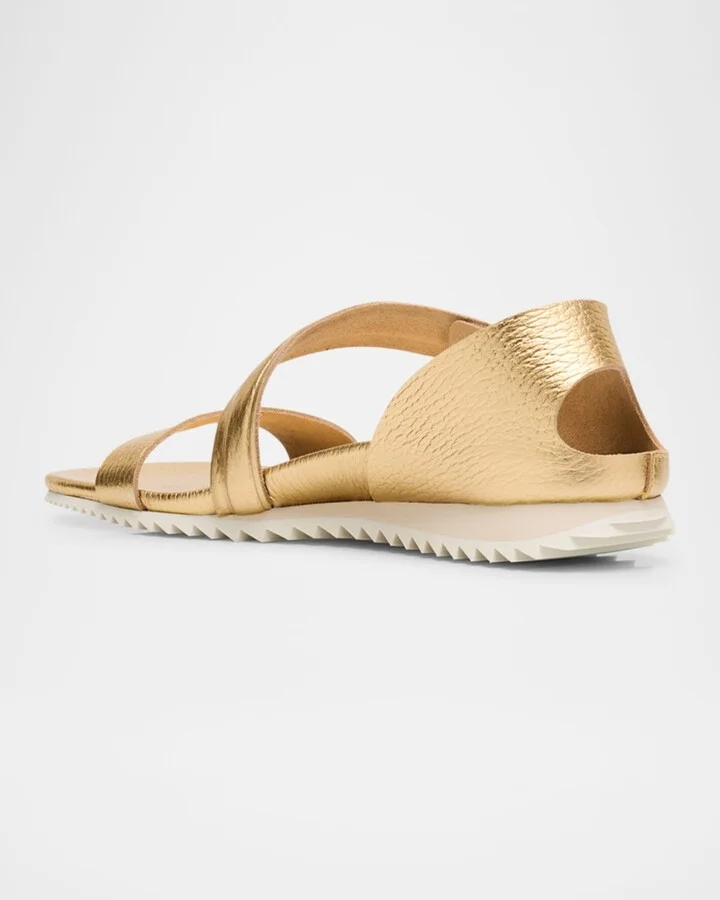 Bessi Asymmetric Flat Leather Sandals - Image 5