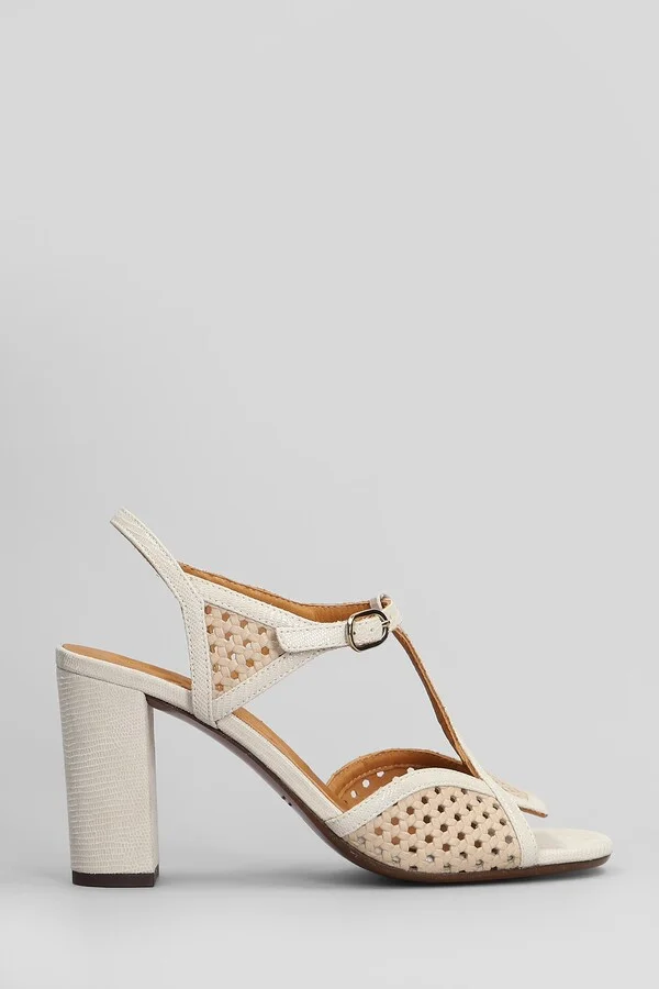 Bessy 46 Sandals In Beige Leather