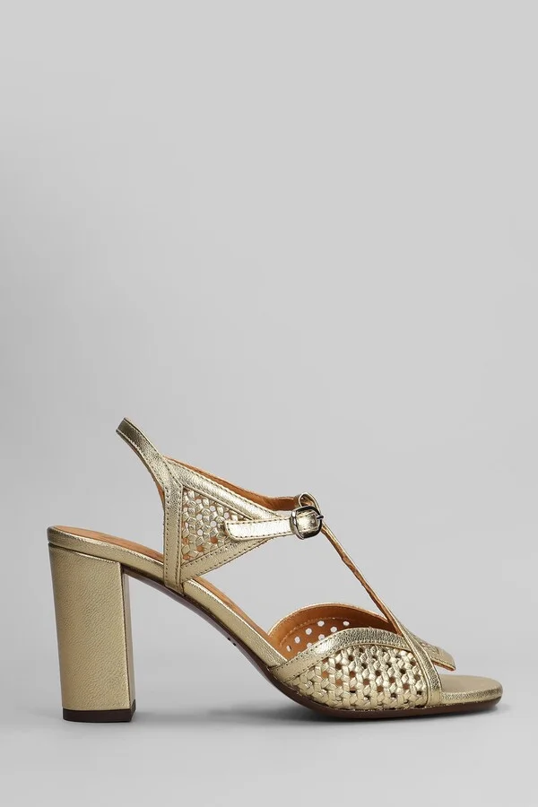 Bessy 46 Sandals In Gold Leather