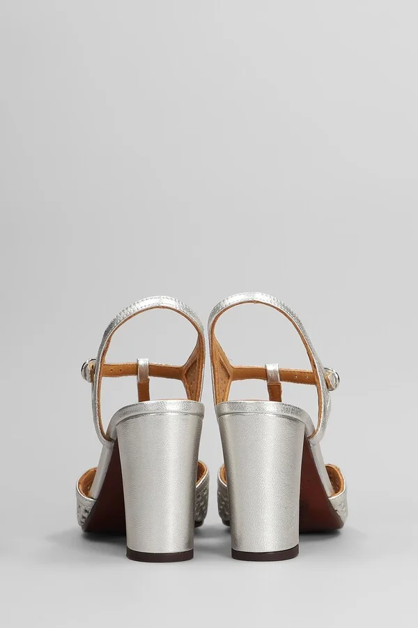 Bessy 46 Sandals In Silver Leather - Image 4