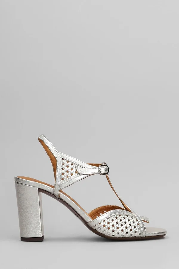 Bessy 46 Sandals In Silver Leather