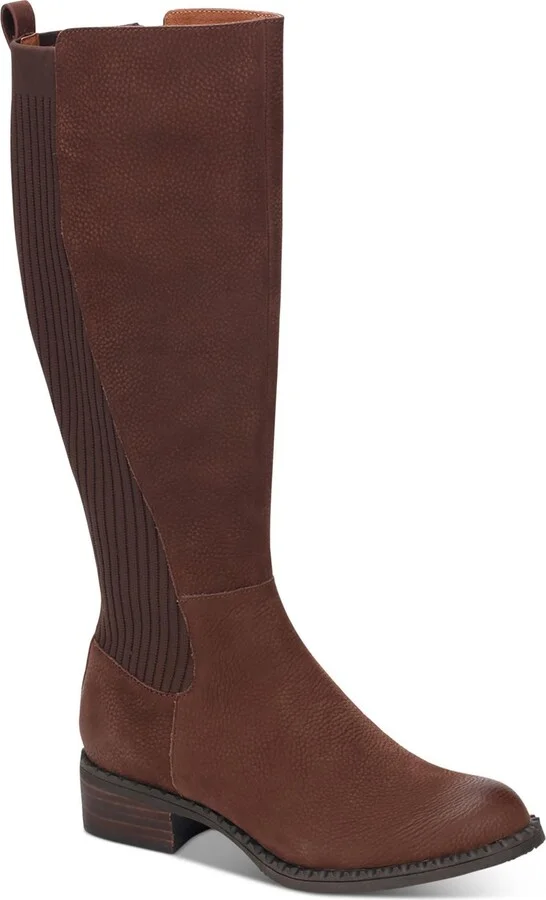 Best Chelsea Womens Leather Block Heel Knee-High Boots