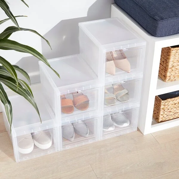 Best Value Case of 6 Small Drop-Front Shoe Box Red - Image 4