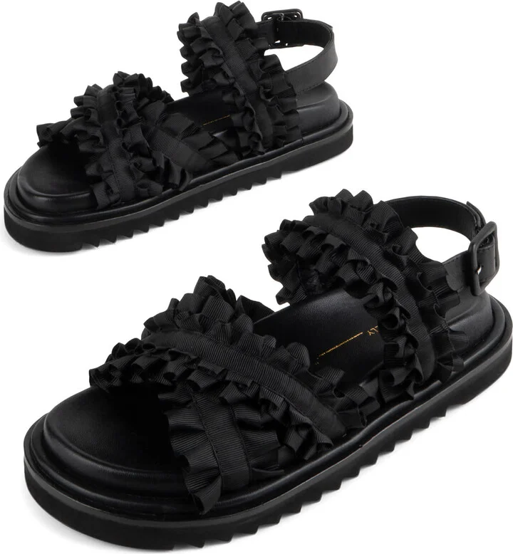 Bestfriend Ribbon Sandal- Black