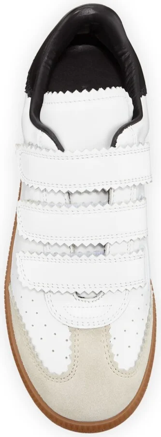 Beth Perforated Leather Grip-Strap Sneakers - Image 4