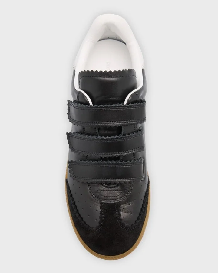 Beth Perforated Leather Grip-Strap Sneakers - Image 6