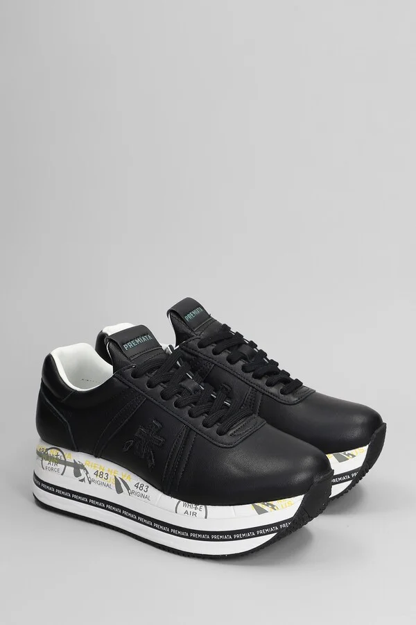 Beth Sneakers In Black Leather - Image 2