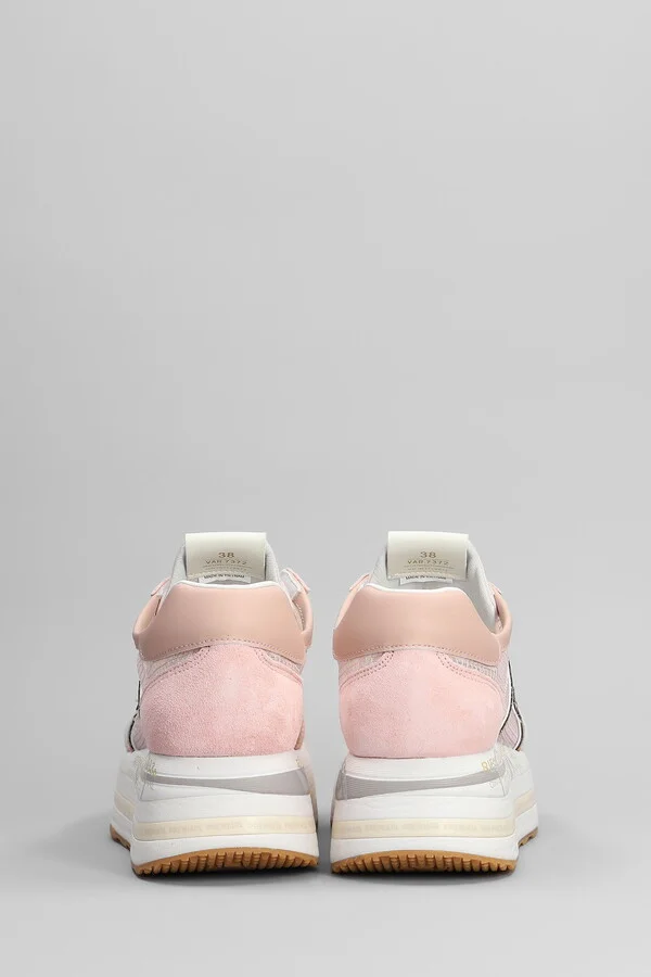 Beth Sneakers In Rose-pink Suede And Fabric - Image 4