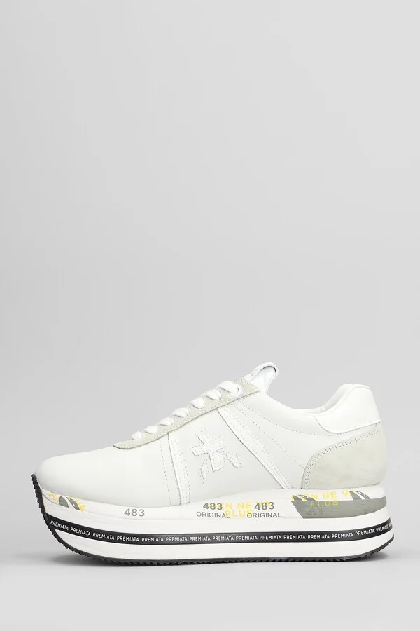 Beth Sneakers In White Suede And Leather - Image 3