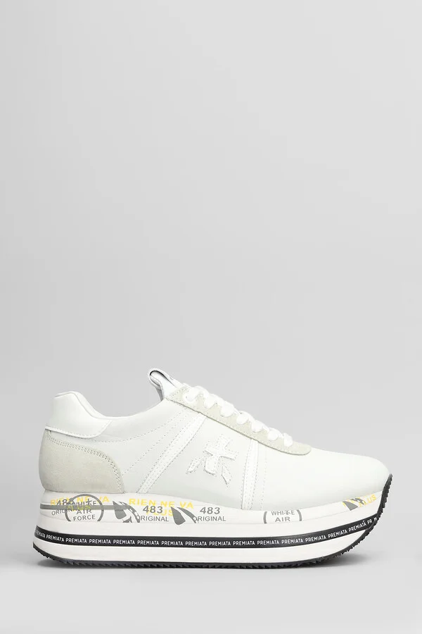 Beth Sneakers In White Suede And Leather