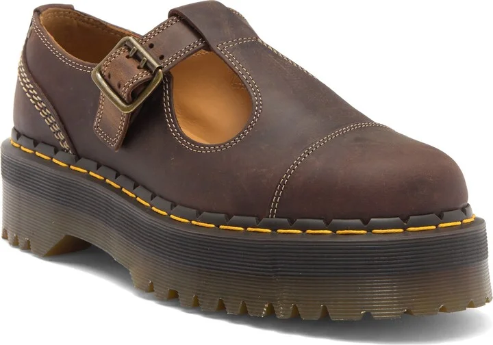 Bethan Arc Crazy Horse Platform Mary Jane Shoes