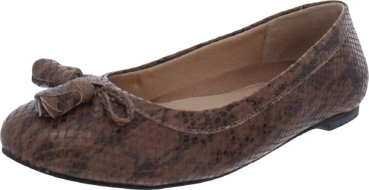 Bethany Womens Leather Slip On Flats