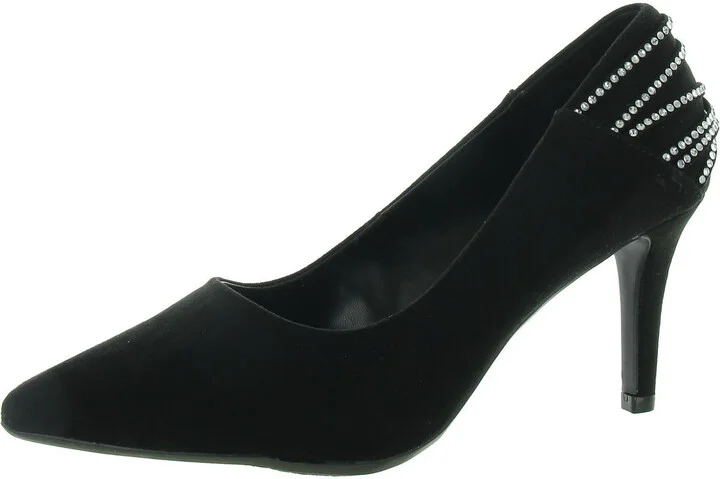 Betolda Womens Faux Suede Rhinestone Pumps