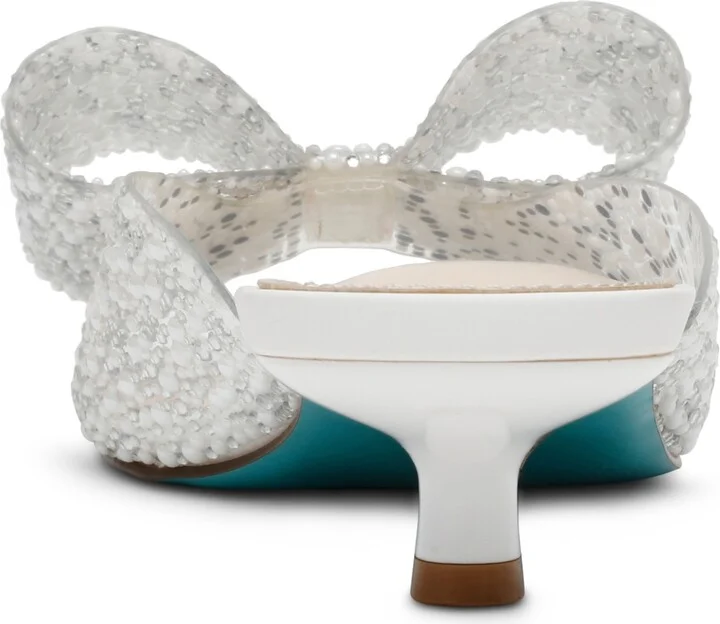 Betsey Johnson Babe Lucite Kitten Heel Mules - Image 3
