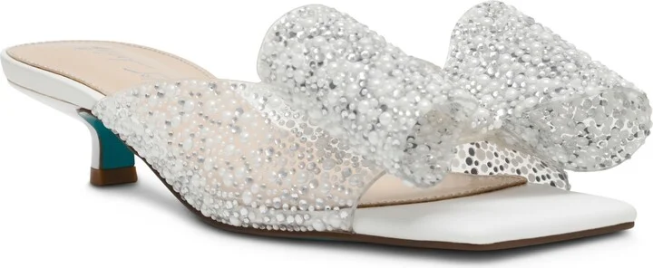 Betsey Johnson Babe Lucite Kitten Heel Mules
