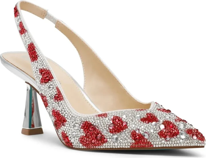 White/Red Heart Print