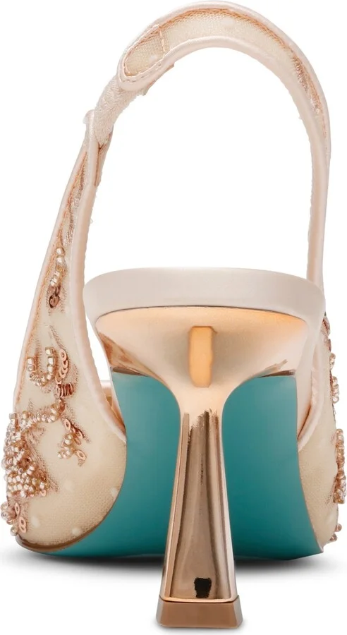 Betsey Johnson Nikki Embroidered Slingback Evening Pumps - Image 3