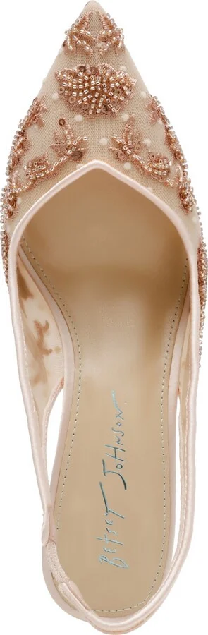 Betsey Johnson Nikki Embroidered Slingback Evening Pumps - Image 4