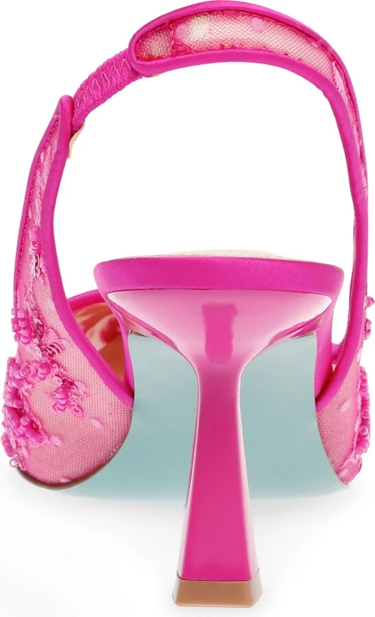 Betsey Johnson Nikki Embroidered Slingback Evening Pumps - Image 7