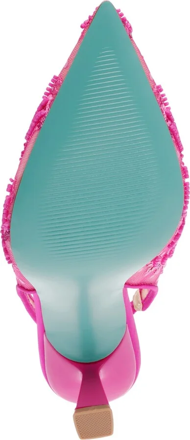 Betsey Johnson Nikki Embroidered Slingback Evening Pumps - Image 9