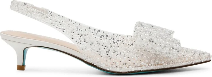 Betsey Johnson Patti Lucite Slingback Kitten Pumps - Image 2