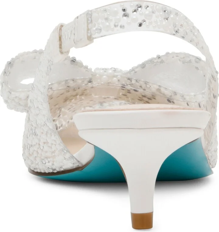 Betsey Johnson Patti Lucite Slingback Kitten Pumps - Image 3