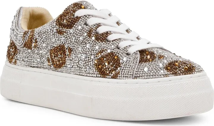 Silver Metallic/Brown Football Pattern