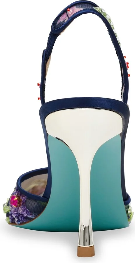 Betsey Johnson Velma Jeweled Mesh Slingback Pumps - Image 3