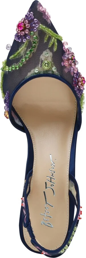 Betsey Johnson Velma Jeweled Mesh Slingback Pumps - Image 4
