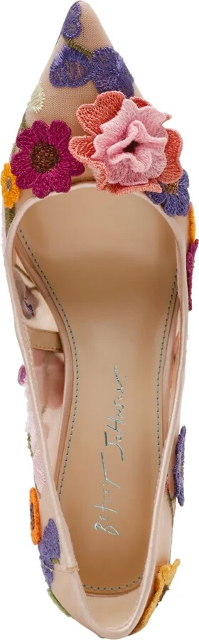 Betsey Johnson Women's Aimey Floral Applique Mesh Pumps - Image 8