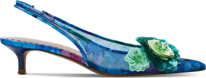 Betsey Johnson Women's Audree Floral Mesh Slingback Pumps - Image 2