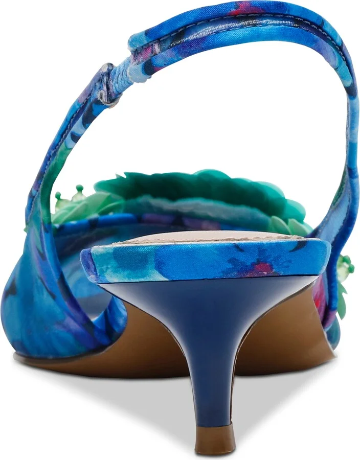 Betsey Johnson Women's Audree Floral Mesh Slingback Pumps - Image 3