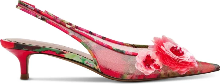 Betsey Johnson Women's Audree Floral Mesh Slingback Pumps - Image 6