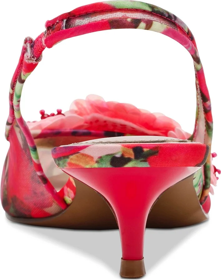Betsey Johnson Women's Audree Floral Mesh Slingback Pumps - Image 7