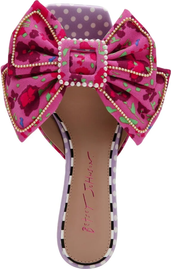 Betsey Johnson Women's Aylah Bow Kitten-Heel Sandals - Image 4