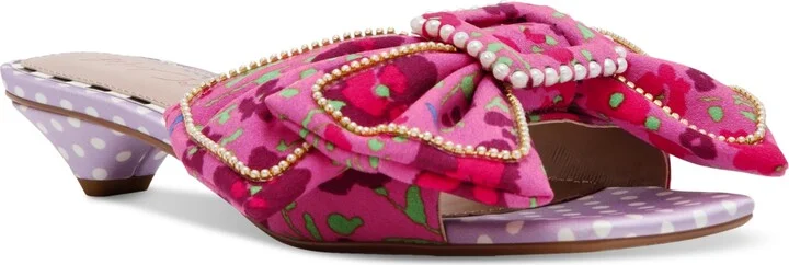 Betsey Johnson Women's Aylah Bow Kitten-Heel Sandals