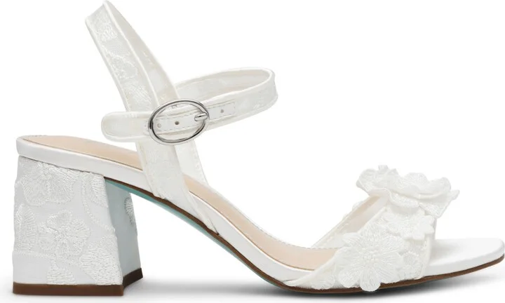 Betsey Johnson Women's Blare Floral Applique Block Heel Sandals - Image 2