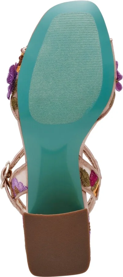 Betsey Johnson Women's Blare Floral Applique Block Heel Sandals - Image 9