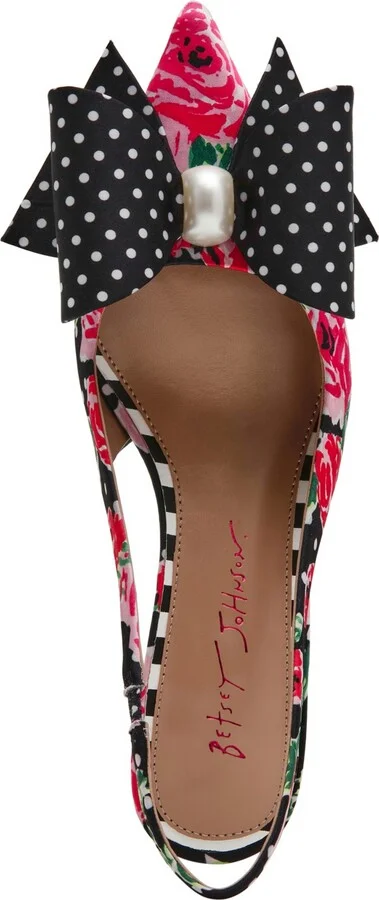 Betsey Johnson Women's Claira Embellished Bow Slingback Pumps - Image 4
