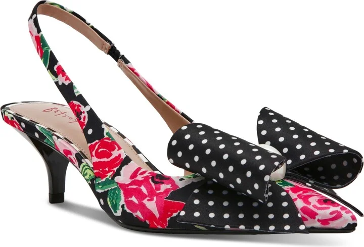 Betsey Johnson Women's Claira Embellished Bow Slingback Pumps