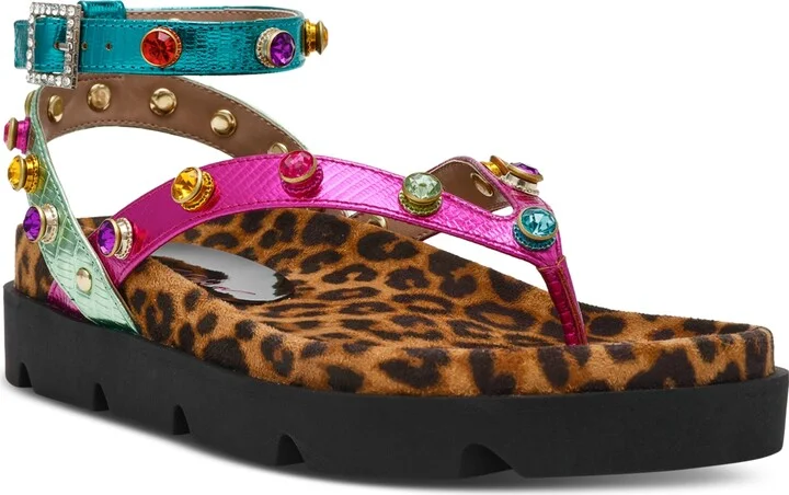 Betsey Johnson Women's Conley Gemstone Platform Footbed Sandals