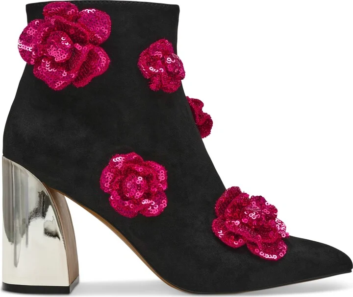 Betsey Johnson Women's Finlee Rosette Flare-Heel Dress Booties - Image 2