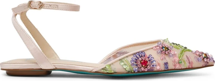 Betsey Johnson Women's Garbo Jeweled Mesh Flats - Image 2