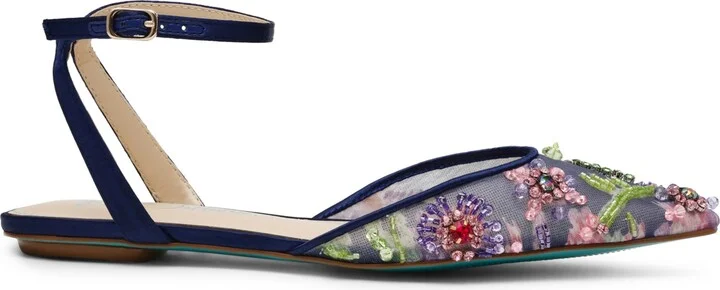 Betsey Johnson Women's Garbo Jeweled Mesh Flats - Image 10