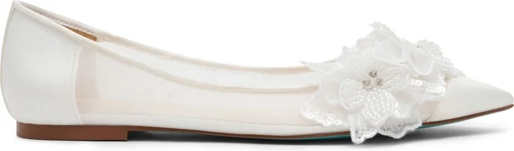 Betsey Johnson Women's Gray Floral Mesh Flats - Image 2