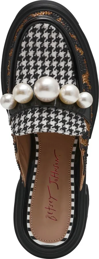 Betsey Johnson Women's Haizel Loafer Platform Mules - Black/White Houndstooth/Leopard Multi - Image 4