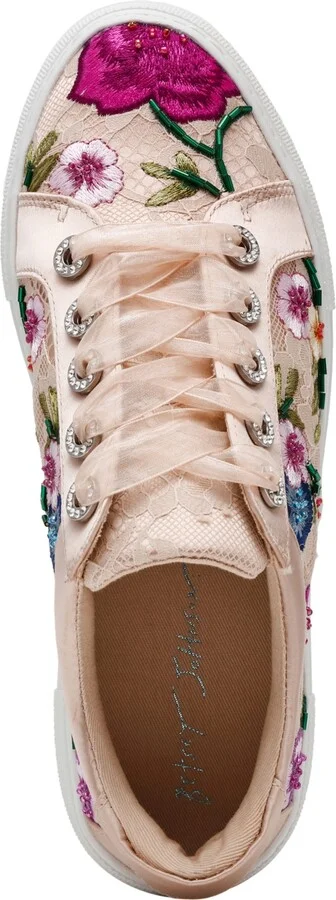 Betsey Johnson Women's Jayla Floral Embroidery Lace-Up Sneakers - Image 4