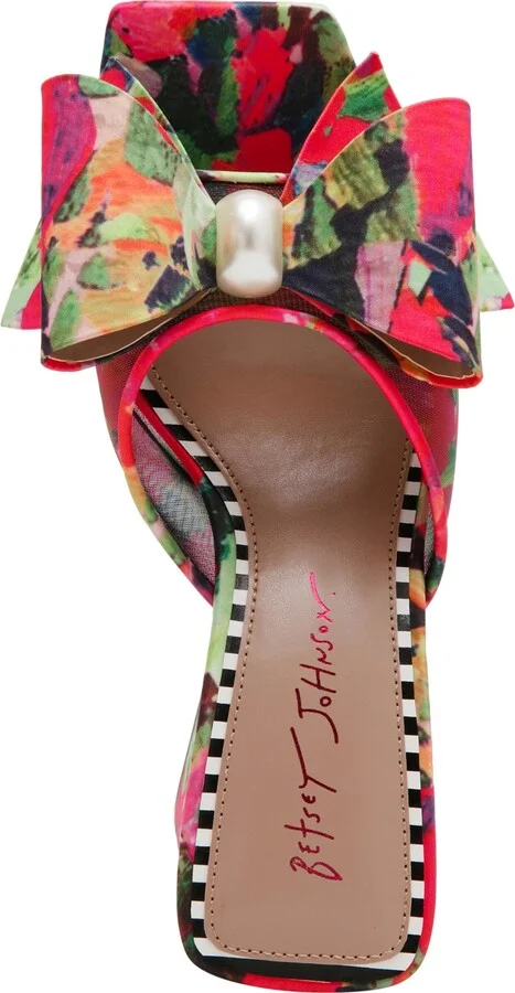 Betsey Johnson Women's Jordn Embellished Bow Dress Mules - Red/Green Multi - Image 4