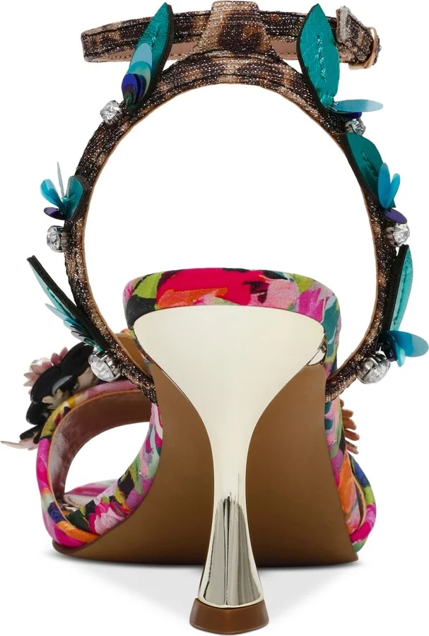 Betsey Johnson Women's Karra Flower-Embellished High-Heel Dress Sandals - Image 3