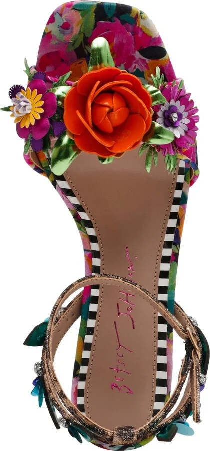 Betsey Johnson Women's Karra Flower-Embellished High-Heel Dress Sandals - Image 4
